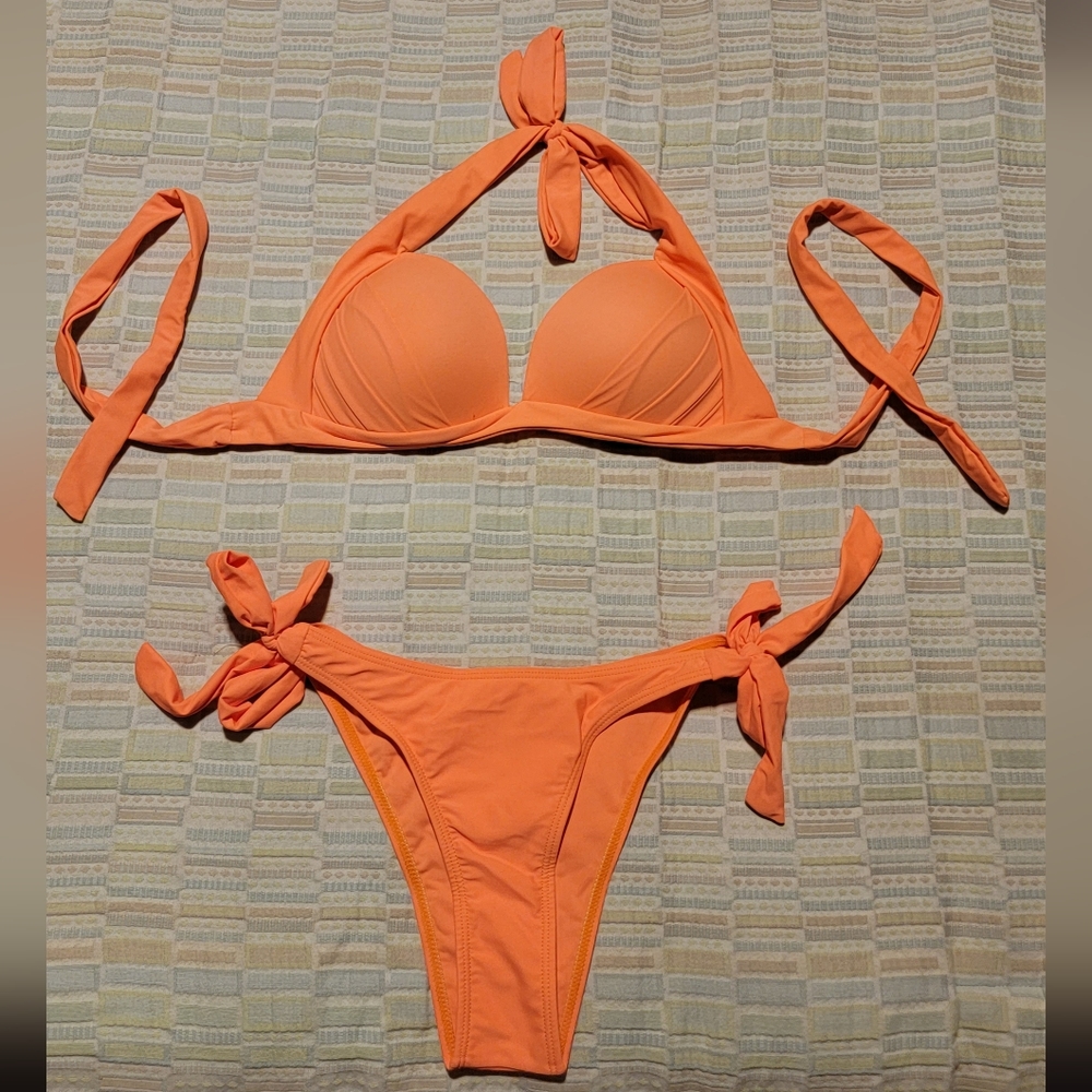 Swimsuit bright orange color S